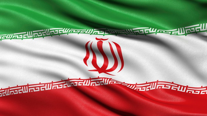 Nahaufnahme der iranischen Flagge | Bildquelle: imago images/imagebroker Nahaufnahme der iranischen Flagge